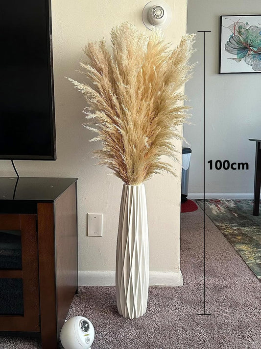 15 Stück 100cm Pampasgras Groß, Natürliche & Flauschige Trockenblumenstrauß Pampasgras XXL, für Boho-Wohnkultur, Wanddekoration, Tisch, Hochzeits, Schlafzimmer