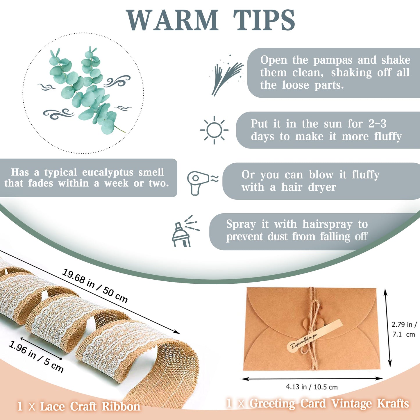 Pampasgras Getrocknet - Natürliche, Braun, Trockenblumen Strauß Dried Flowers, für Heim Decor