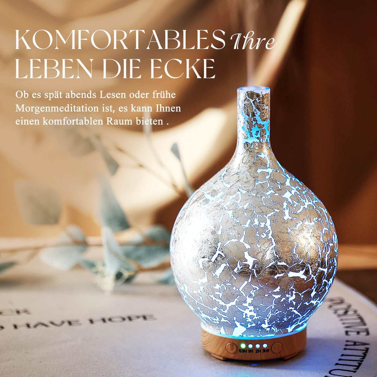 Aroma Diffuser Luftbefeuchter,150ml Luftbefeuchter Ultraschall Leise 7 farbwechselnde LEDs,Diffuser für Ätherische Öle Raumbefeuchter