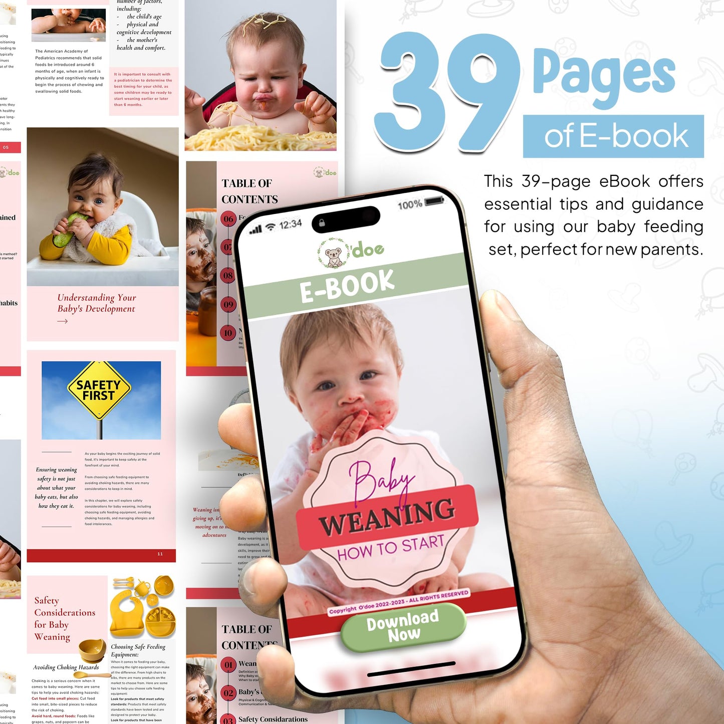 Baby Geschirr Set 11 Pieces Baby LED Weaning Accessories for Toddlers, Baby Feeding Set