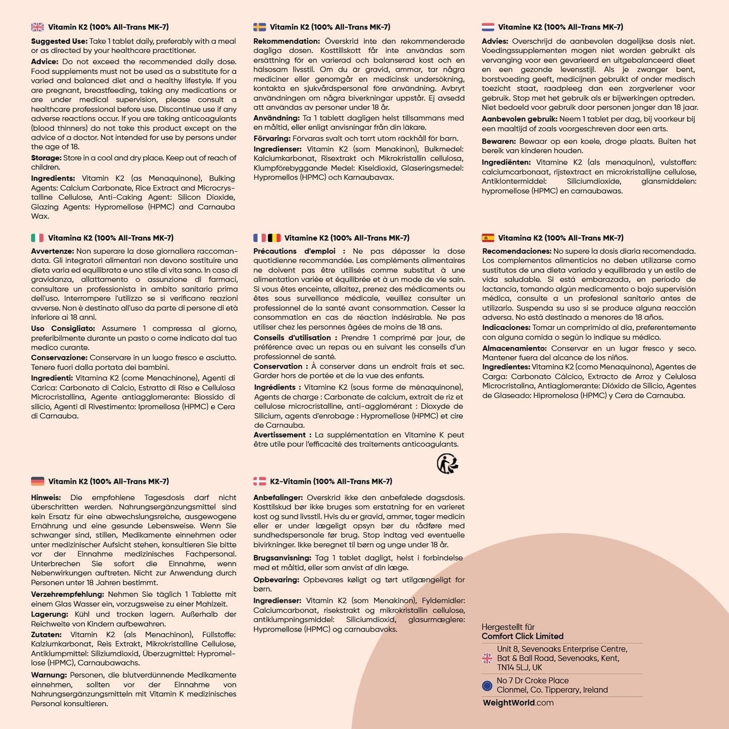 Vitamin K2 MK7-365 Vegan Tablets - 200 µg per Dose - 100% All-Trans Menachinone - 1 Year Supply