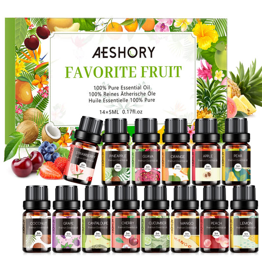 AESHORY 14 x 5 ml Hotel Essential Oils Set, Aroma Diffuser Oil Fragrance for Humidifier, Fresh Air