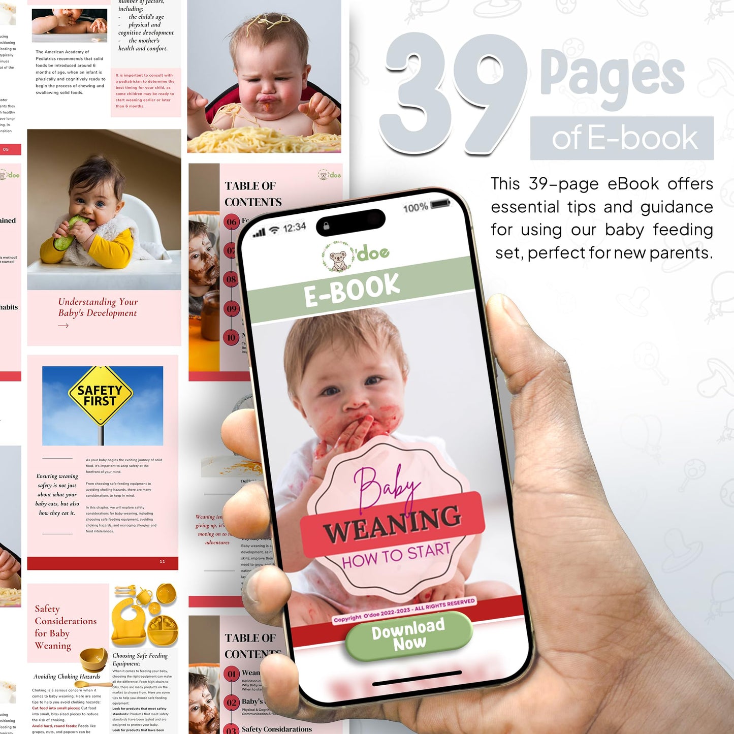 Baby Geschirr Set 11 Pieces Baby LED Weaning Accessories for Toddlers, Baby Feeding Set