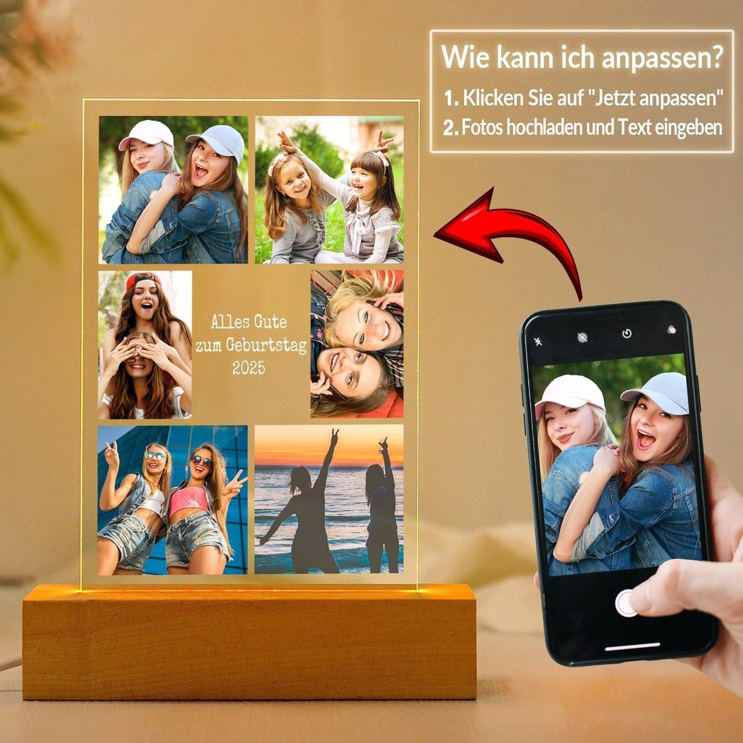 Personalisierte Geschenke für Freundin, Personalisierte Bilderrahmen mit Foto, Personalisierter Bilderrahmen mit Bild