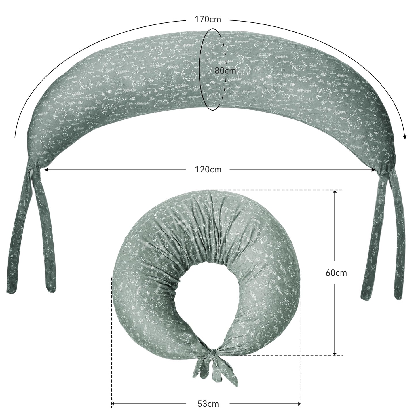 Nursing Pillow, Versatile Plus Size Positioning Pillow, Pregnancy Pillow for Baby and Adults, Side Sleeper Pillow with Washable