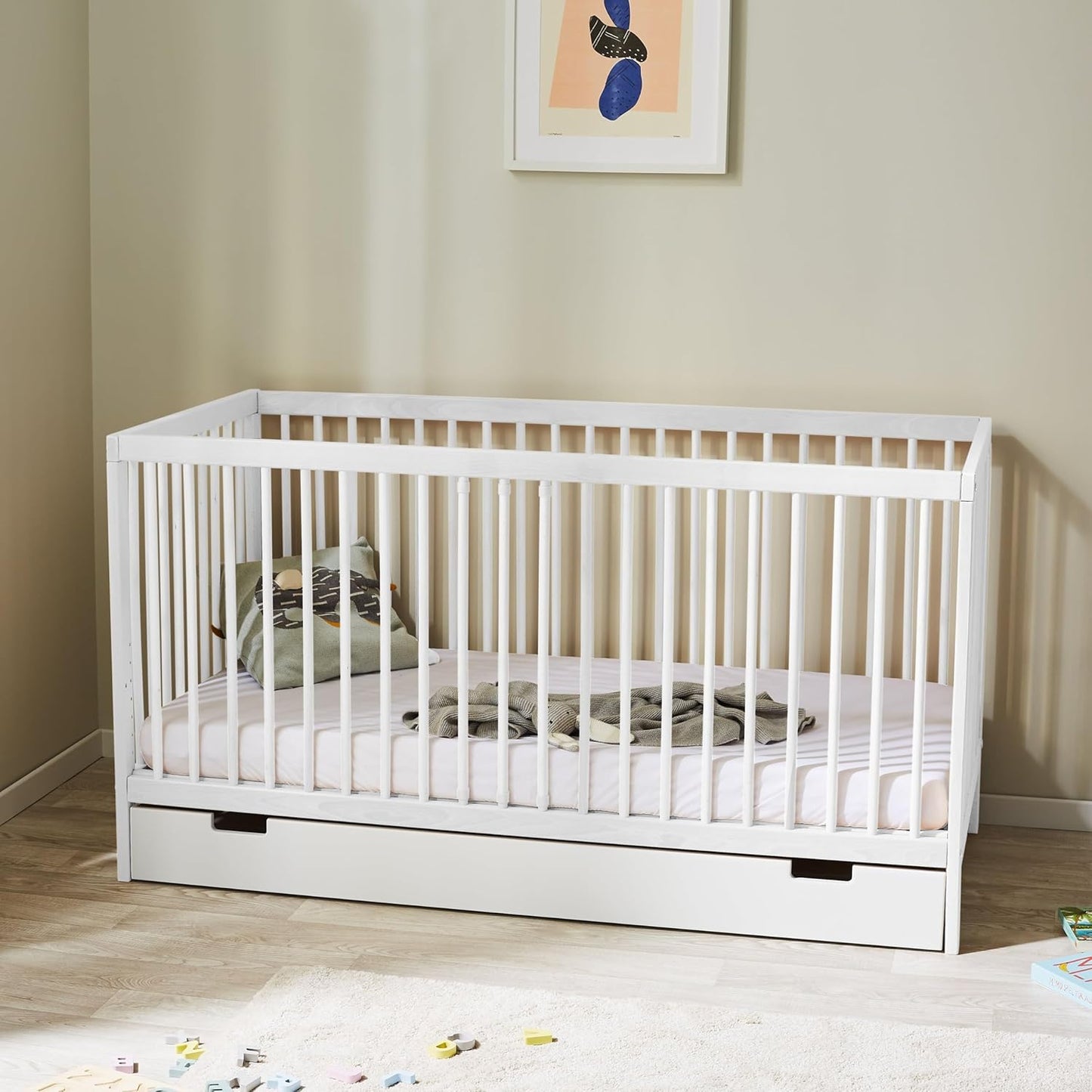 Kids Collective Baby Cot Bed 60x120 | 70x140 cm Height Adjustable