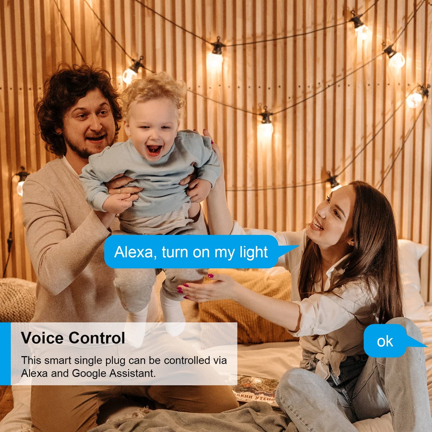 WLAN Smart Socket with Current Measurement 16 A, Smart Home Socket Compatible with Alexa/Google Home, Power Consumption Measurement, Voice Control, App Remote Control