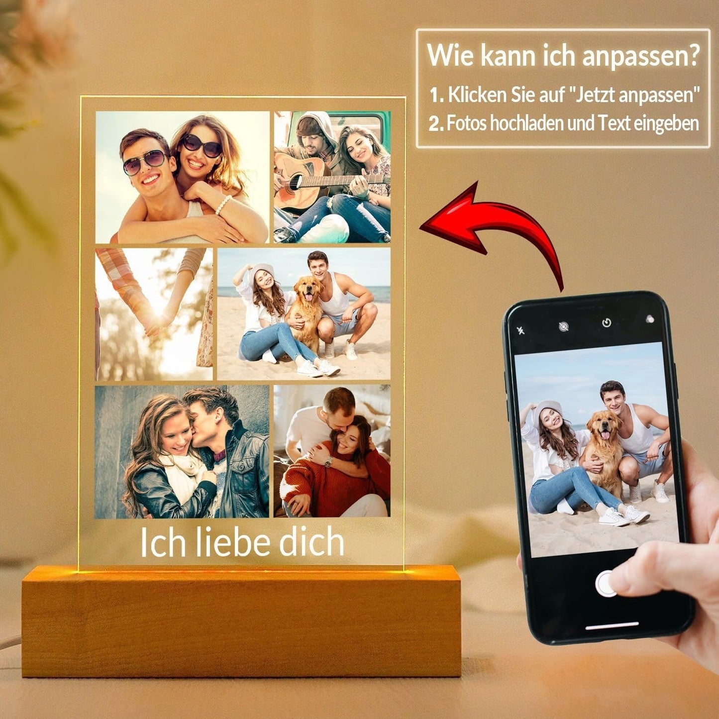 Personalisierte Geschenke für Freundin, Personalisierte Bilderrahmen mit Foto, Personalisierter Bilderrahmen mit Bild