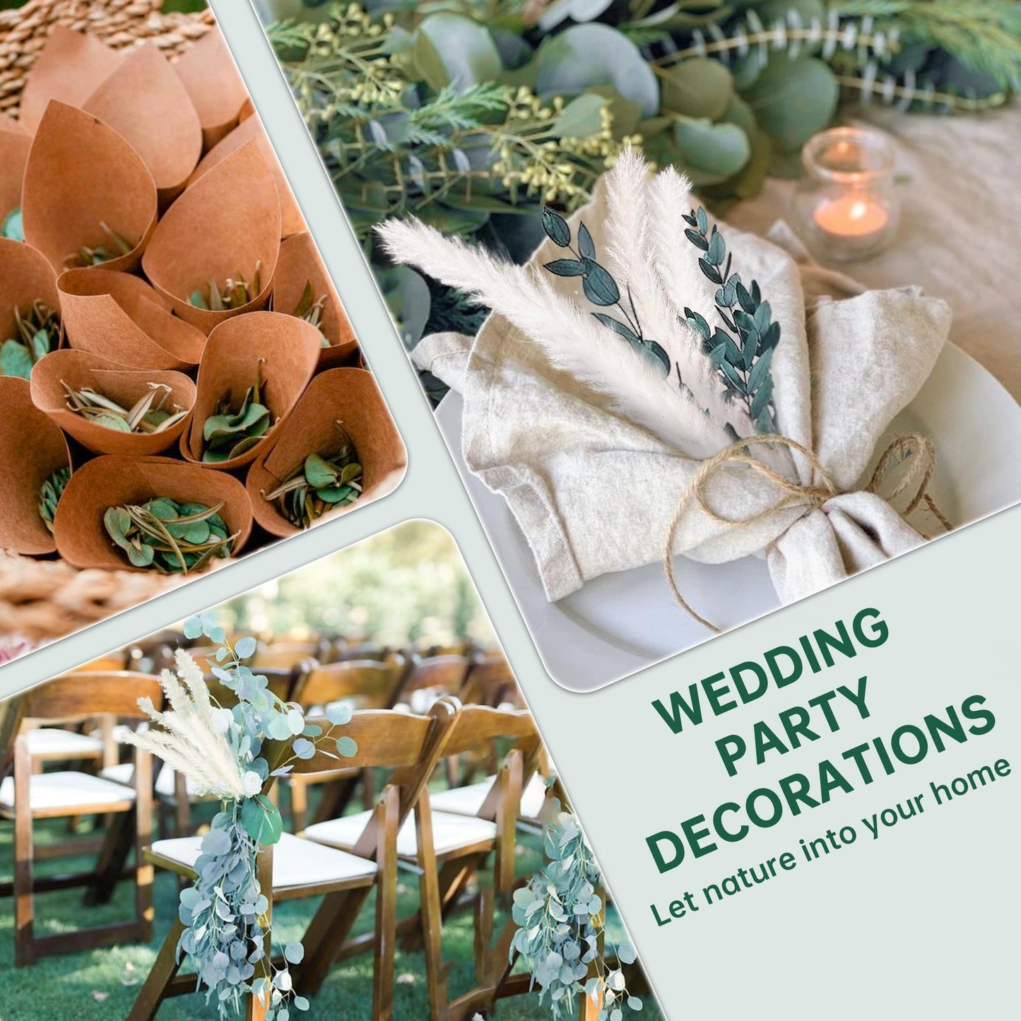 Pampasgras Getrocknet - Natürliche, Braun, Trockenblumen Strauß Dried Flowers, für Heim Decor