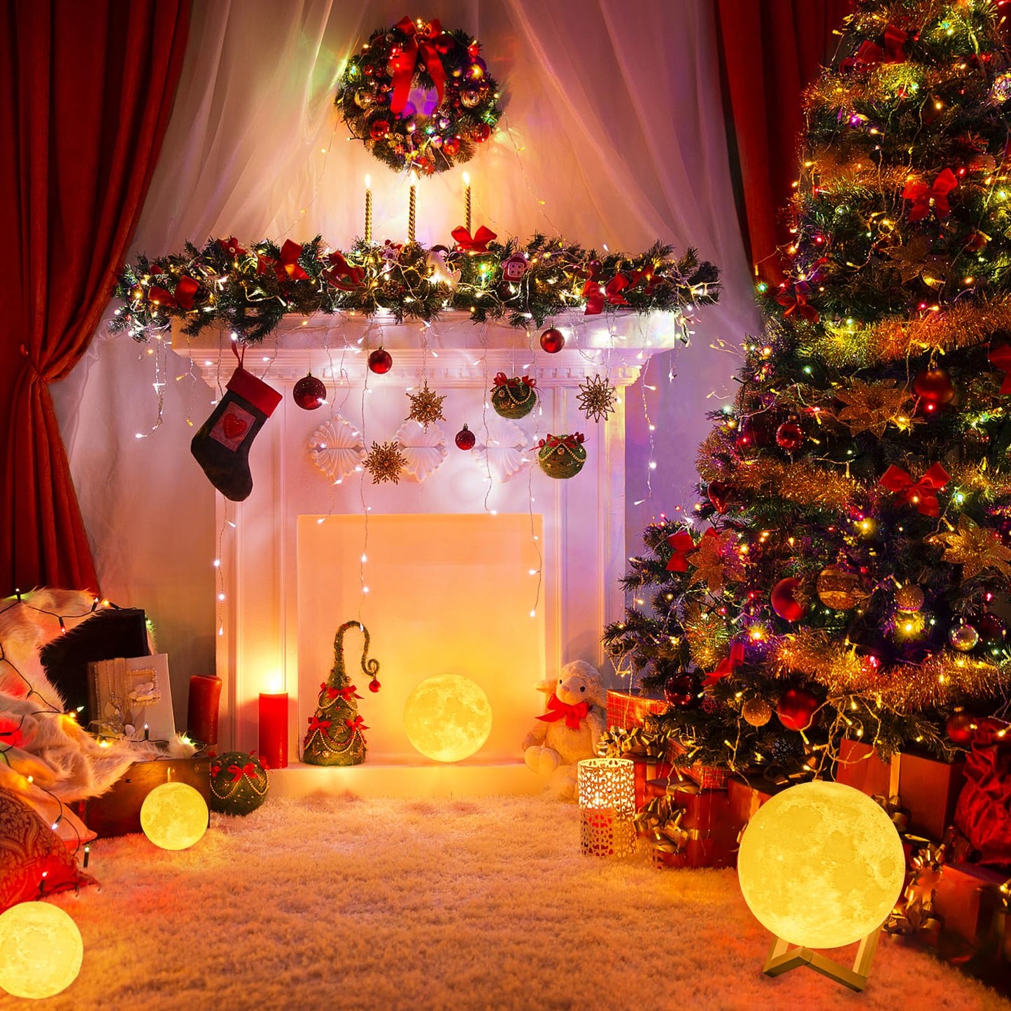 Balkwan Moon Lamp 3D Print - Dimmable USB Charging Touch Lamp for Children and Lovers - Romantic Gift for Birthday and Bedroom (3.5 Inch)