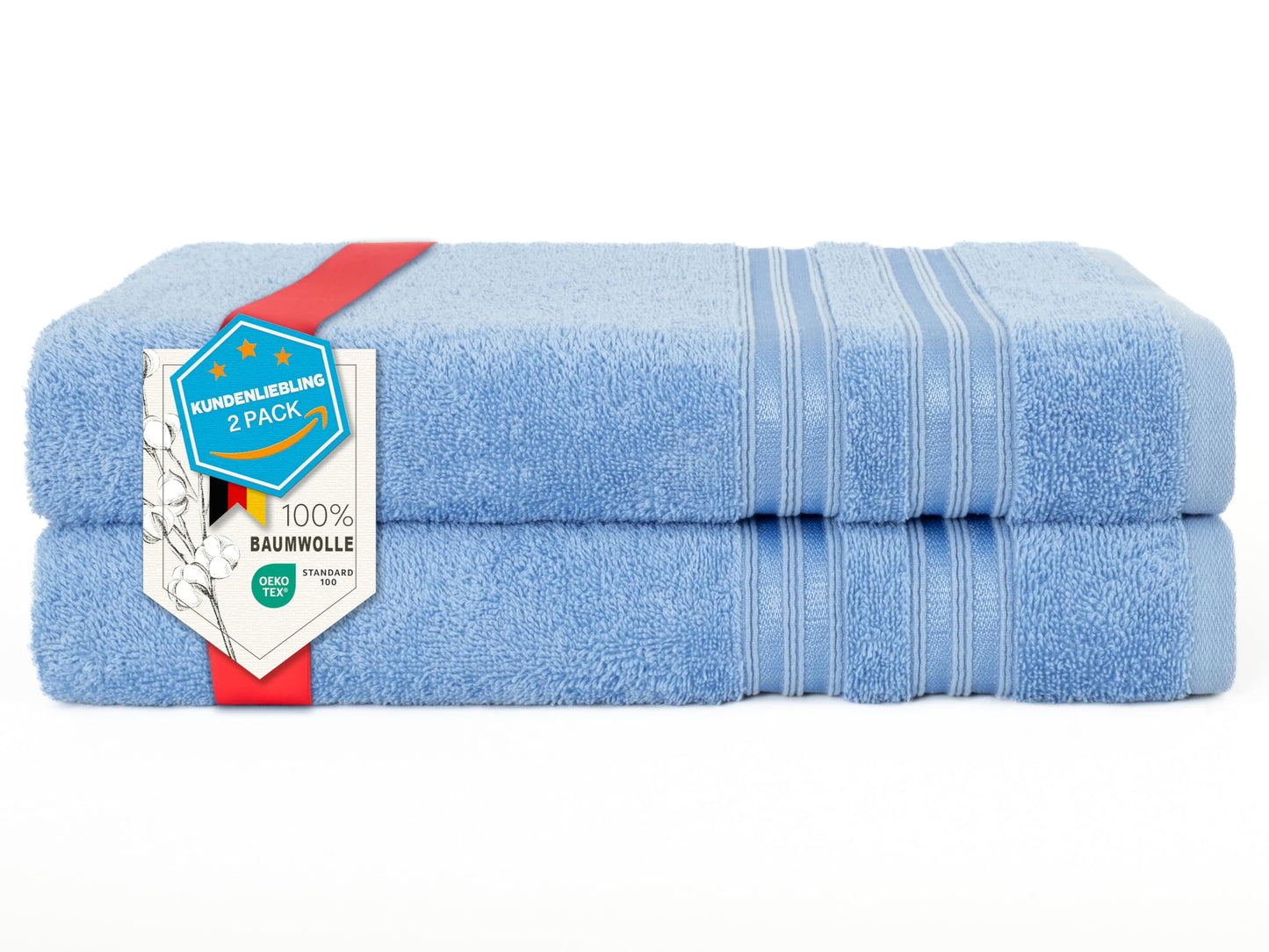 6-Piece Hand Towel Set, 100% Cotton, Soft, Absorbent, Quality Hand Towels Set, 2 Bath Towels 70 x 140 cm, 4 Hand Towels 50 x 100 cm, White