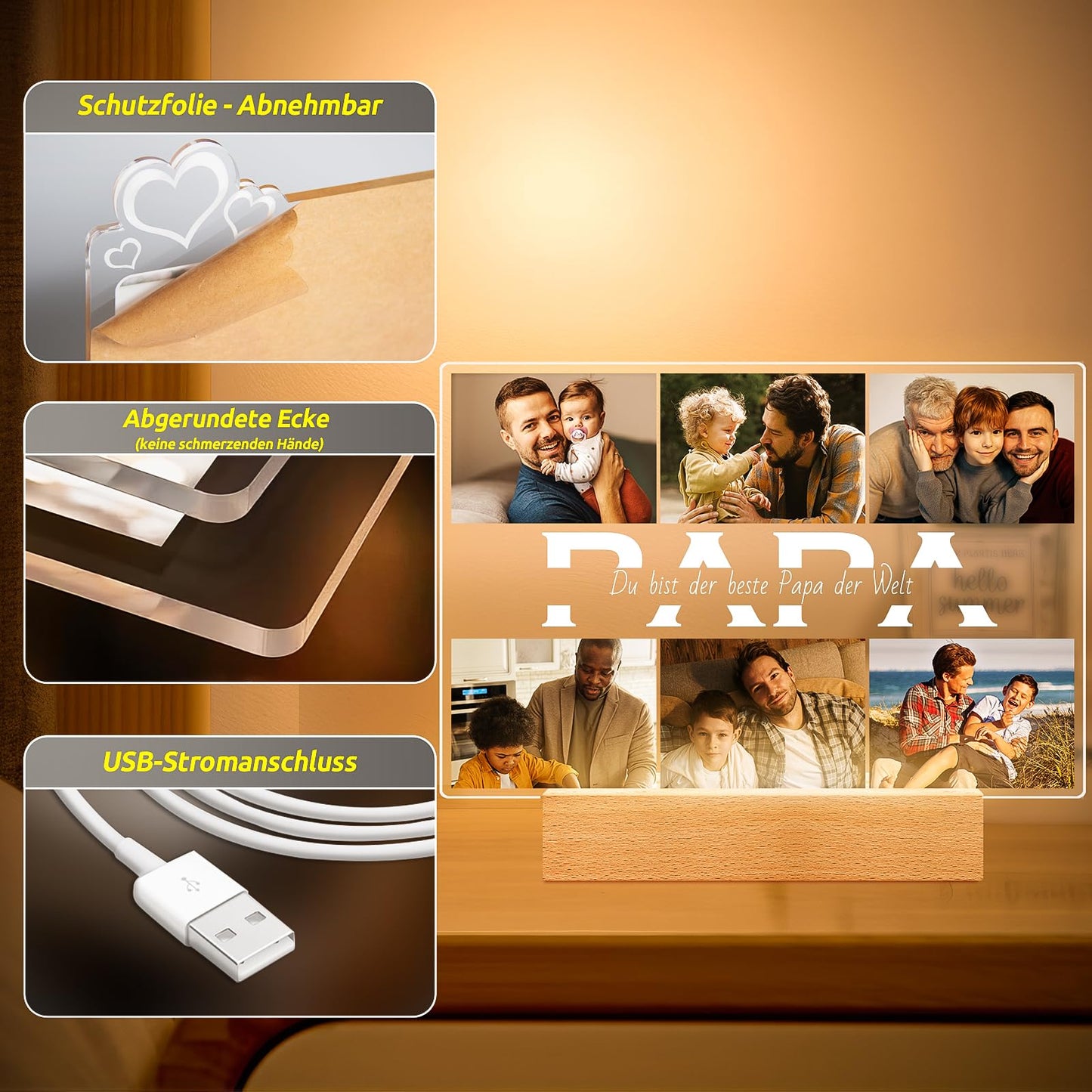 Personalised Christmas Gifts for Women & Men, Personalised Picture Frame with Photo, Photo Gifts Personalised for Him Her, Personalised Gifts