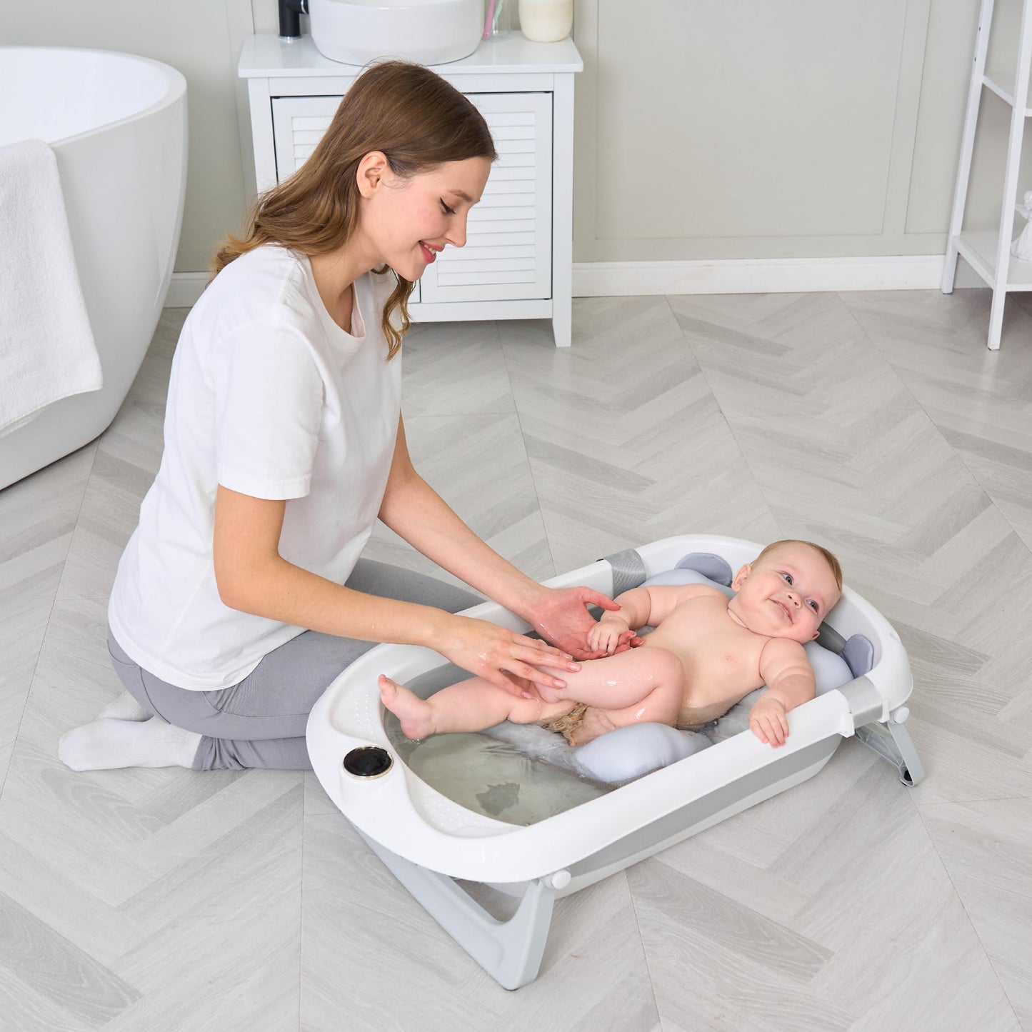 Faltbar Baby Badewanne Mit Rutschfestem Badewannensitz