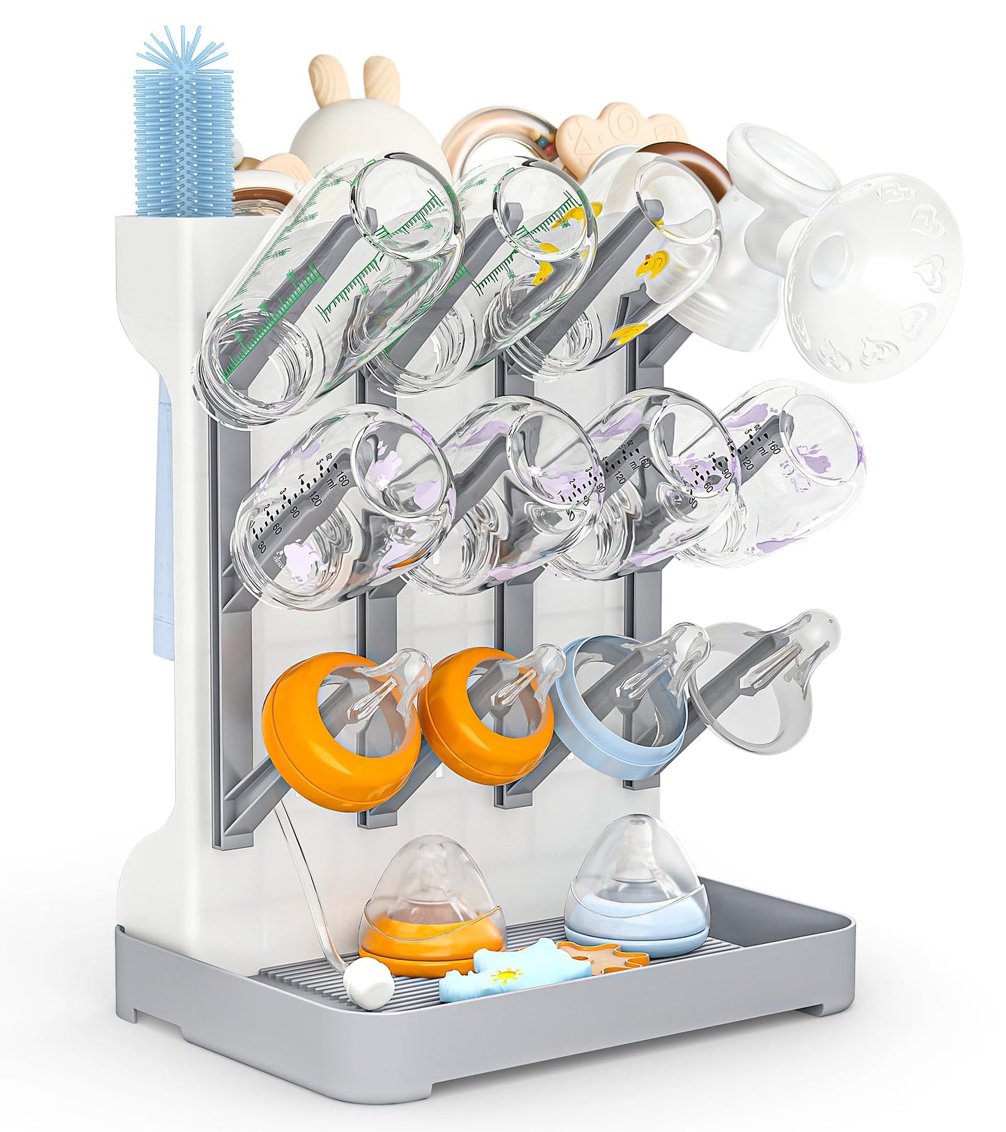 Flaschentrockner Halter – platzsparender Stand Arbeitsplatte Trockenständer für Babyflaschen
