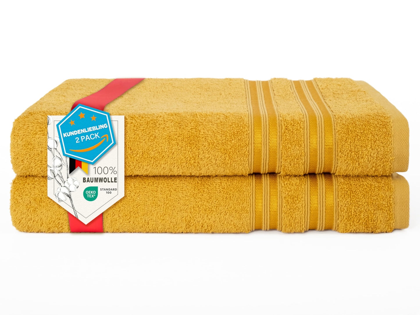 6-Piece Hand Towel Set, 100% Cotton, Soft, Absorbent, Quality Hand Towels Set, 2 Bath Towels 70 x 140 cm, 4 Hand Towels 50 x 100 cm, White