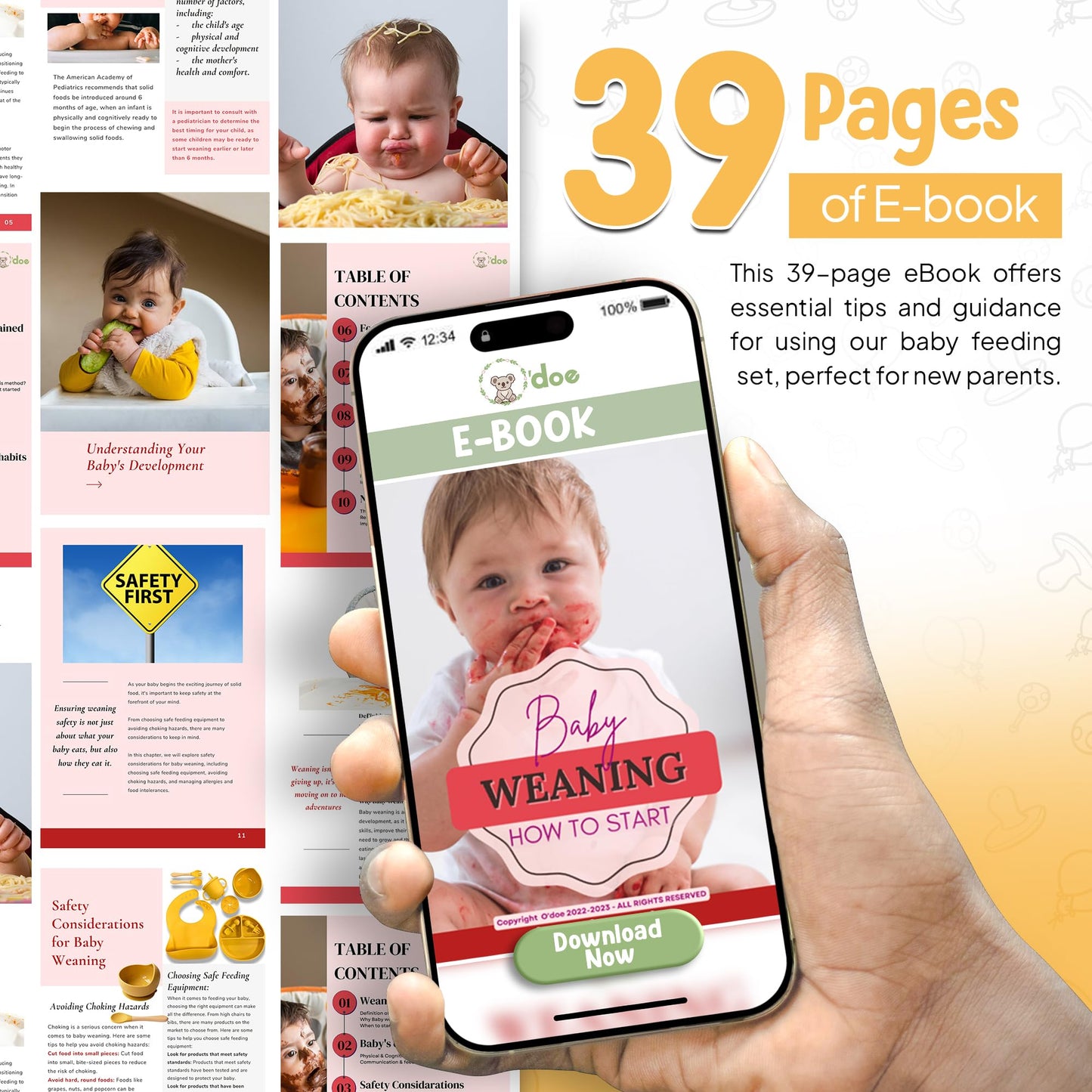 Baby Geschirr Set 11 Pieces Baby LED Weaning Accessories for Toddlers, Baby Feeding Set