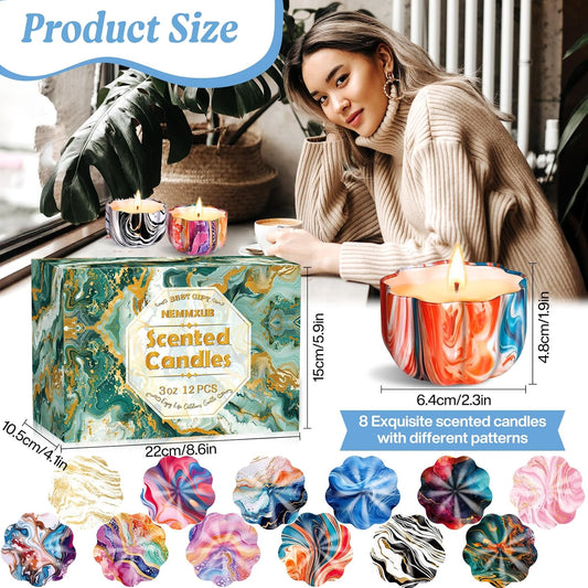 Scented Candles Gifts 12 Pieces Aromatherapy Candles Set