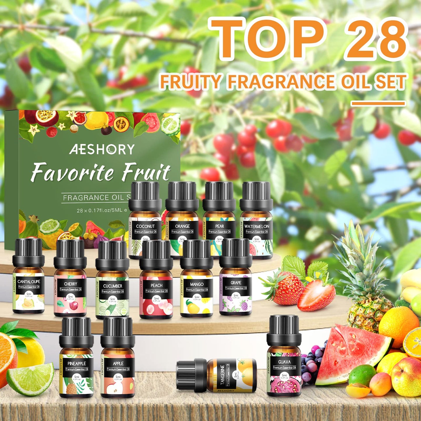 AESHORY 14 x 5 ml Hotel Essential Oils Set, Aroma Diffuser Oil Fragrance for Humidifier, Fresh Air