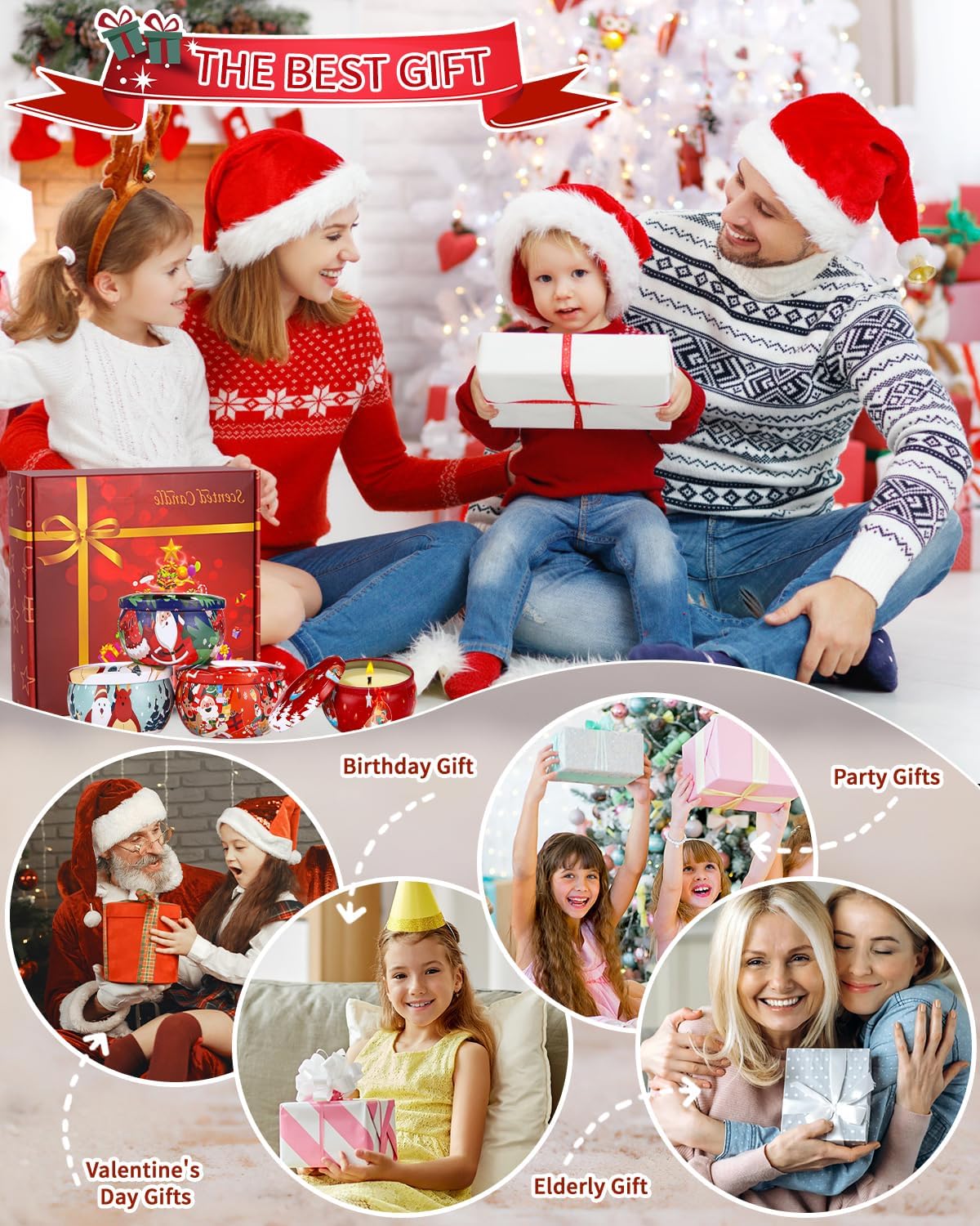 4 Stück Duftkerzen Geschenkset, 2,5 OZ Sojawachs Aromatherapie Kerzen,Damen Aroma Kerze Geschenk-Set für Geburtstag Geschenk, Valentinstag