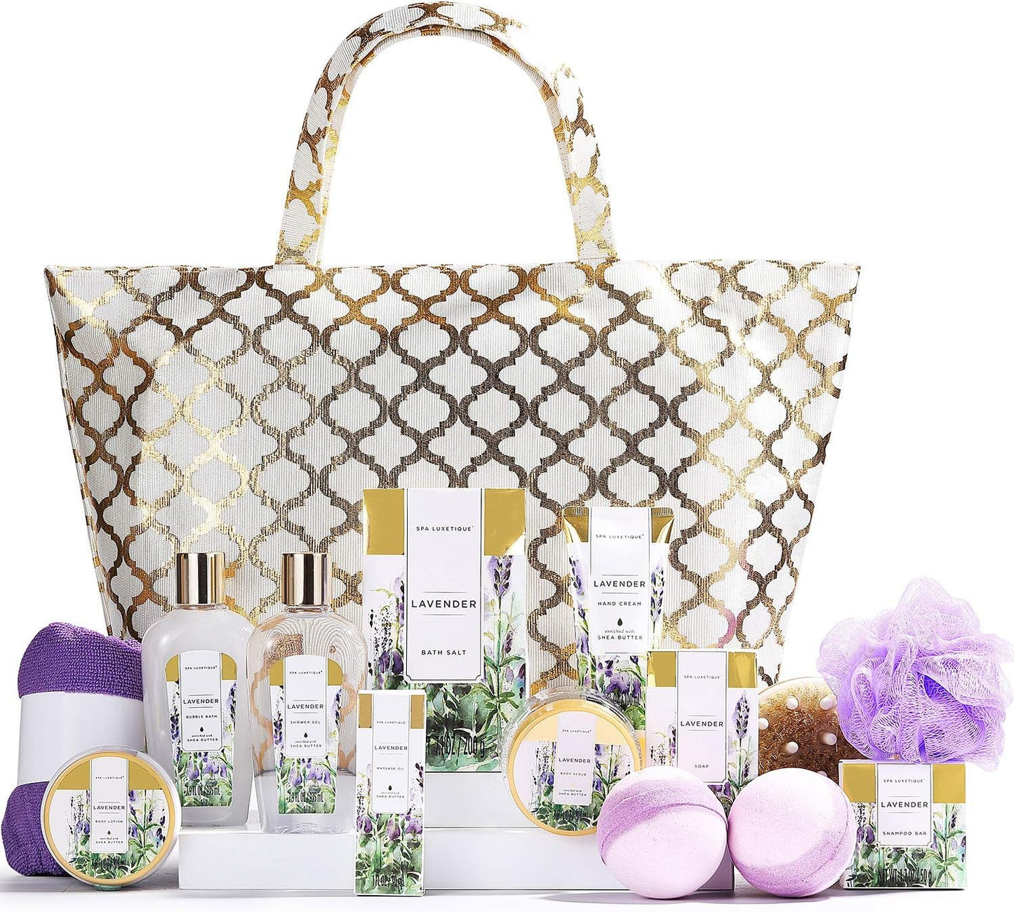 Bath Gift Set, Spa Luxury Beauty Set for Her 15-Piece Birthday Gift, Spa Set, Wellness Set for Women, Bath Gifts for Mother's Day, Christmas Gifts for Women