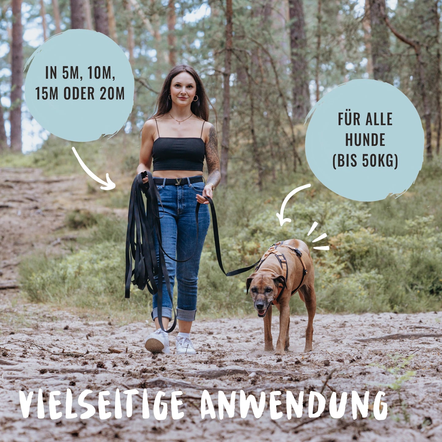 Rudelkönig Schleppleine 5m für Hunde - Robuste & wetterfeste Hundeleine für eine erfolgreiche Hundeerziehung