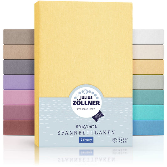 Spannbettlaken für Baby- & Kinderbett, 100% Jersey-Baumwolle, 2er Pack