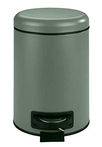 WENKO Leman Cosmetic Pedal Bin Matte Gold 3 L – Cosmetic Bin, Rubbish Bin with Anti-Fingerprint Capacity: 3 litres, stainless steel, 17 x 25 x 22.5 cm, gold