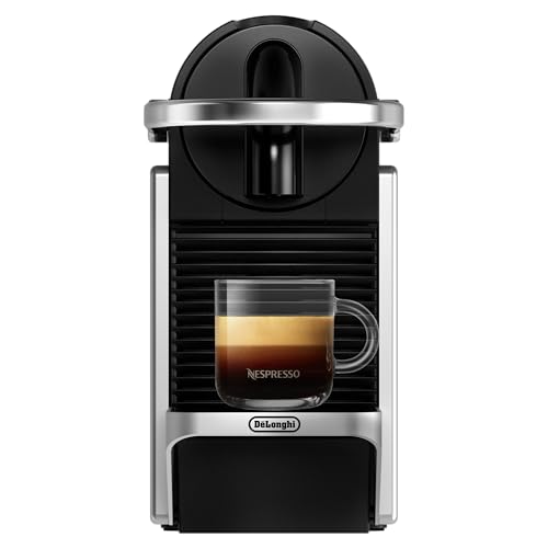 Nespresso De'Longhi Coffee Capsule Machine, Two Direct Dial Buttons, Eco Mode, Compact Design, 19 Bar Pressure System