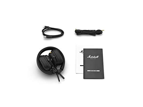 Marshall Major V Bluetooth Headphones, 100 Hours Playtime - Black