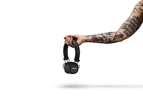 Marshall Major V Bluetooth Headphones, 100 Hours Playtime - Black