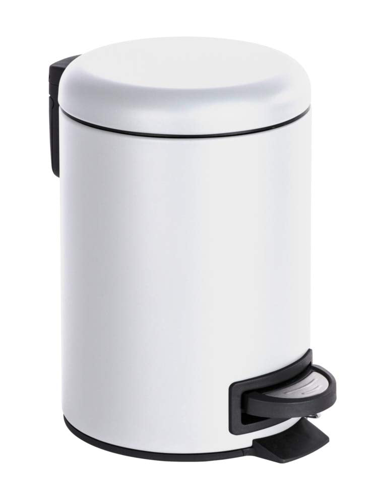 WENKO Leman Cosmetic Pedal Bin Matte Gold 3 L – Cosmetic Bin, Rubbish Bin with Anti-Fingerprint Capacity: 3 litres, stainless steel, 17 x 25 x 22.5 cm, gold