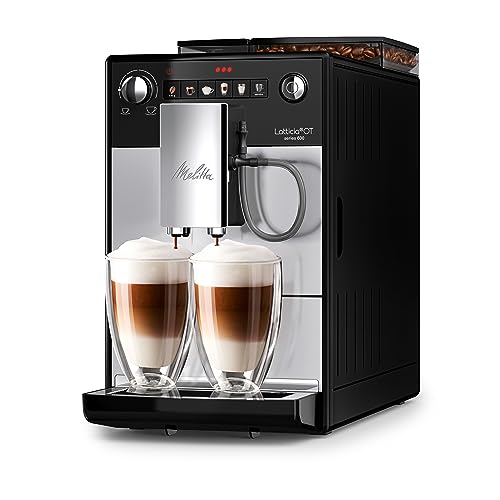 Melitta Latticia OT - Kaffeevollautomat mit Milchsystem, Kaffeemaschine mit Mahlwerk für z. B. Kaffee oder Cappuccino