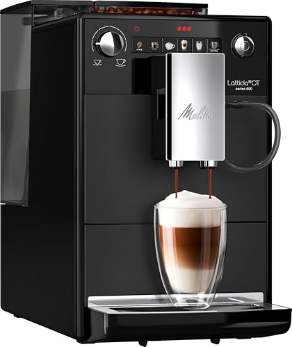 Melitta Latticia OT - Kaffeevollautomat mit Milchsystem, Kaffeemaschine mit Mahlwerk für z. B. Kaffee oder Cappuccino