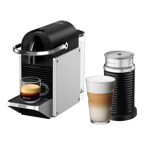 Nespresso De'Longhi Coffee Capsule Machine, Two Direct Dial Buttons, Eco Mode, Compact Design, 19 Bar Pressure System