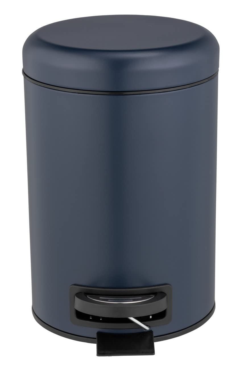 WENKO Leman Cosmetic Pedal Bin Matte Gold 3 L – Cosmetic Bin, Rubbish Bin with Anti-Fingerprint Capacity: 3 litres, stainless steel, 17 x 25 x 22.5 cm, gold