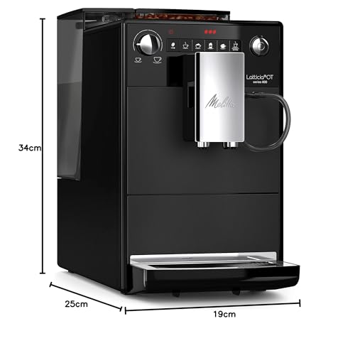 Melitta Latticia OT - Kaffeevollautomat mit Milchsystem, Kaffeemaschine mit Mahlwerk für z. B. Kaffee oder Cappuccino