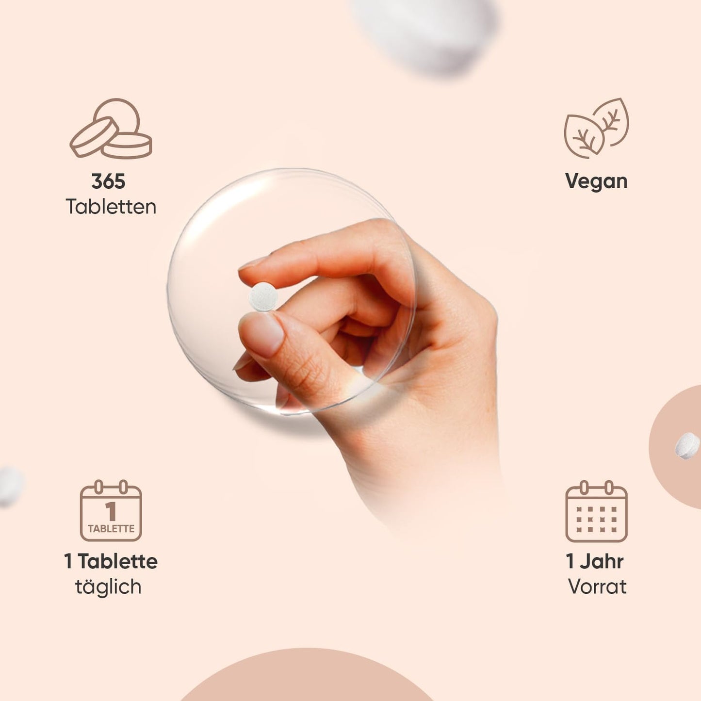 Vitamin K2 MK7-365 Vegan Tablets - 200 µg per Dose - 100% All-Trans Menachinone - 1 Year Supply