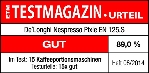 Nespresso De'Longhi Coffee Capsule Machine, Two Direct Dial Buttons, Eco Mode, Compact Design, 19 Bar Pressure System