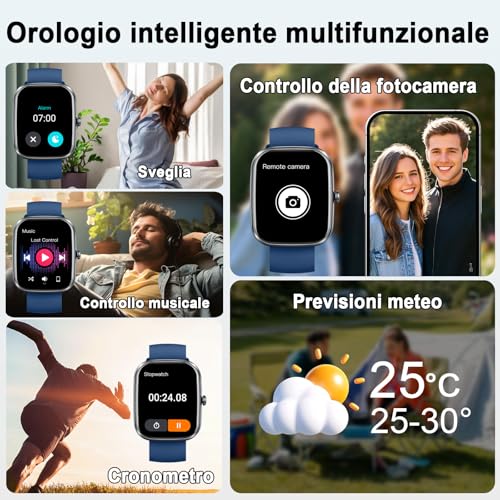 AI Smartwatch Herren Damen, 1.91" Fitnessuhr Integrierte ChatGPT-AI und Telefonfunktion,Wasserdicht