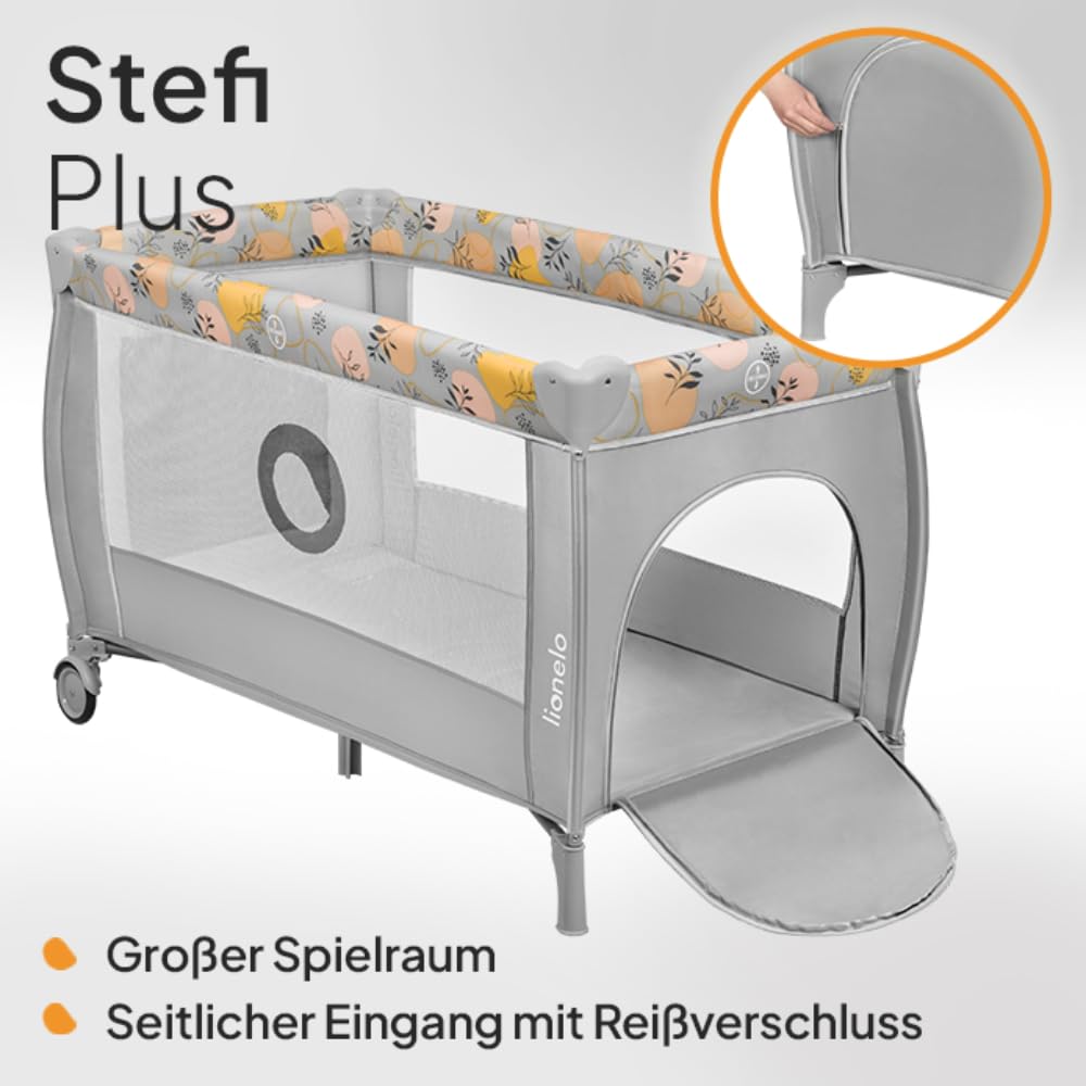 Reisebett bis 15 kg Babybett Kinderreisebett mit Matratze Seitlicher Eingang mit Reißverschluss