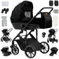 Reenborn 3-in-1 Pushchair, Buggy with Two Reversible Sliding Modes, Pushchair with Frame Aluminium Alloy, Baby Pram, 3-in-1 Complete Set with One-Click Folding Design
