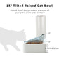 Marchul Cat Bowls, Gravity Water and Food Bowl for Cats and Small Dogs, Tilted Raised Cat Food Bowls (White)