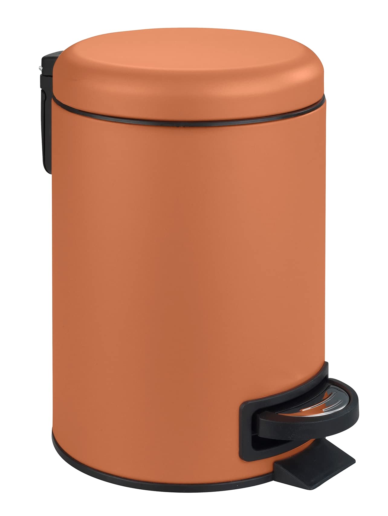 WENKO Leman Cosmetic Pedal Bin Matte Gold 3 L – Cosmetic Bin, Rubbish Bin with Anti-Fingerprint Capacity: 3 litres, stainless steel, 17 x 25 x 22.5 cm, gold