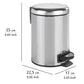 WENKO Leman Cosmetic Pedal Bin Matte Gold 3 L – Cosmetic Bin, Rubbish Bin with Anti-Fingerprint Capacity: 3 litres, stainless steel, 17 x 25 x 22.5 cm, gold