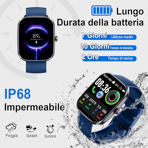 AI Smartwatch Herren Damen, 1.91" Fitnessuhr Integrierte ChatGPT-AI und Telefonfunktion,Wasserdicht