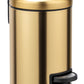WENKO Leman Cosmetic Pedal Bin Matte Gold 3 L – Cosmetic Bin, Rubbish Bin with Anti-Fingerprint Capacity: 3 litres, stainless steel, 17 x 25 x 22.5 cm, gold