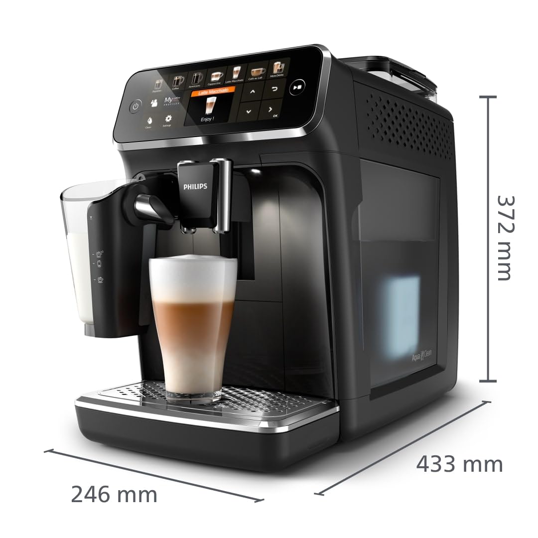 Philips Series 5400 Kaffeevollautomat – LatteGo Milchsystem, 12 Kaffeespezialitäten, Intuitives Display, 4 Benutzerprofile