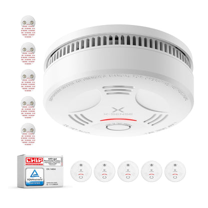 X-Sense Rauchmelder mit 10 Jahre Batterie und Magnethalterung, Feuermelder, TÜV Rheinland-Zertifiziert