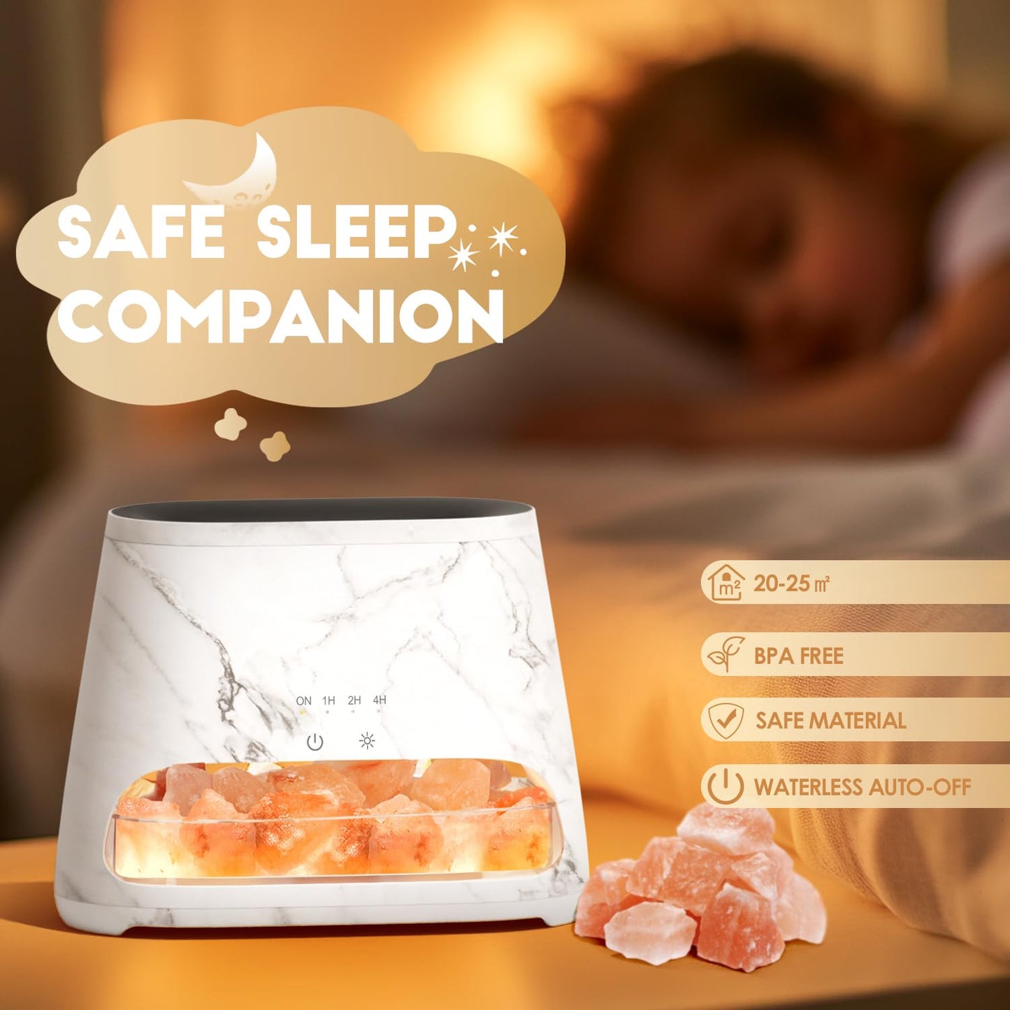 2-in-1 Aroma Diffuser & Salt Range Pakistan Light, Flame Effect for Essential Oils, Humidifier with 3 Brightness, 150 ml