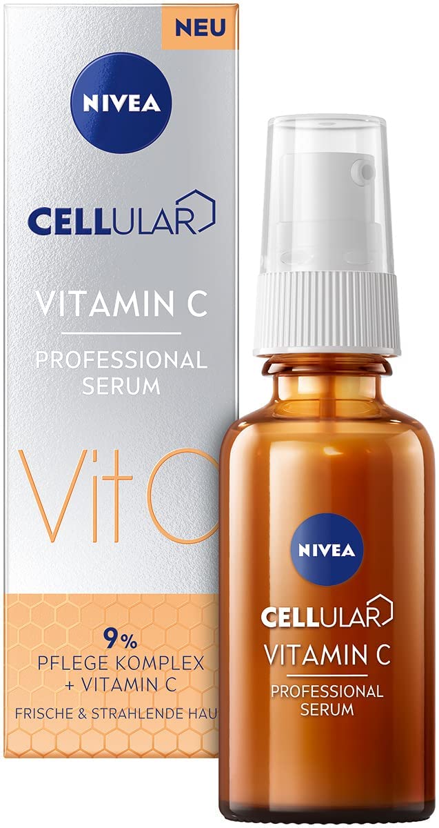 NIVEA Cellular Professional Serum Vitamin C (30 ml), Moisturising Vitamin C Serum, Anti-Wrinkle Serum for a More Even and Radiant Complexion